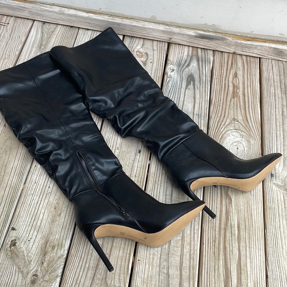 NWOT- I.N.C "Iyonna" Over-The-Knee Black Slouch Boots Size 11 - Picture 2 of 15